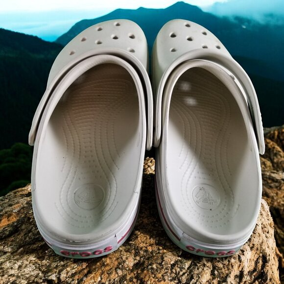 Crocs Men's 9 Women's 11 Beige Slip On Comfort Sandals Shoes 12440 - Picture 5 of 8